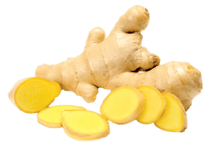 close up of freshly cut ginger